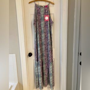 NWT Caroline Hill Bohemian Rhapsody Electric Snake Maxi Dress Large